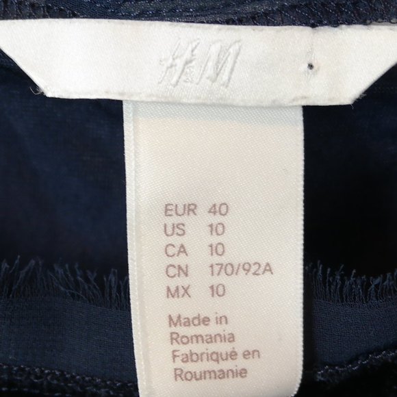 H & M Blue Velvet Spaghetti Strap Top Eyelash Edge - Picture 3 of 7